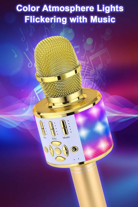 Produktbild Bonaok Kabelloses Bluetooth-Kindermikrofon mit LED-Lichtern