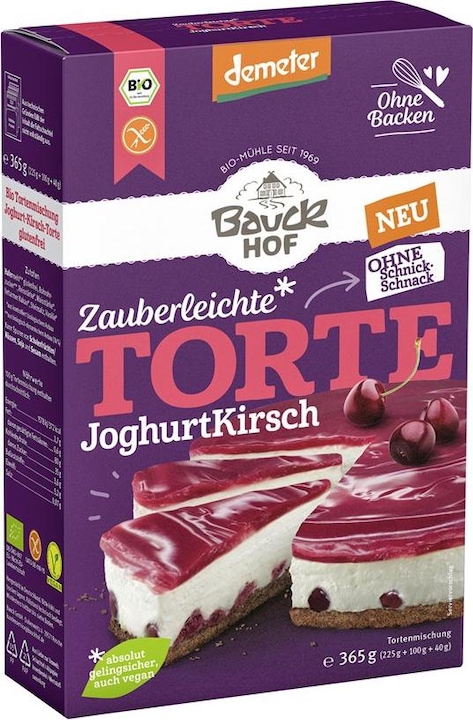 Produktbild Bauckhof Zauberleichte Torte JoghurtKirsch Tortenmischung Demeter (365 g)