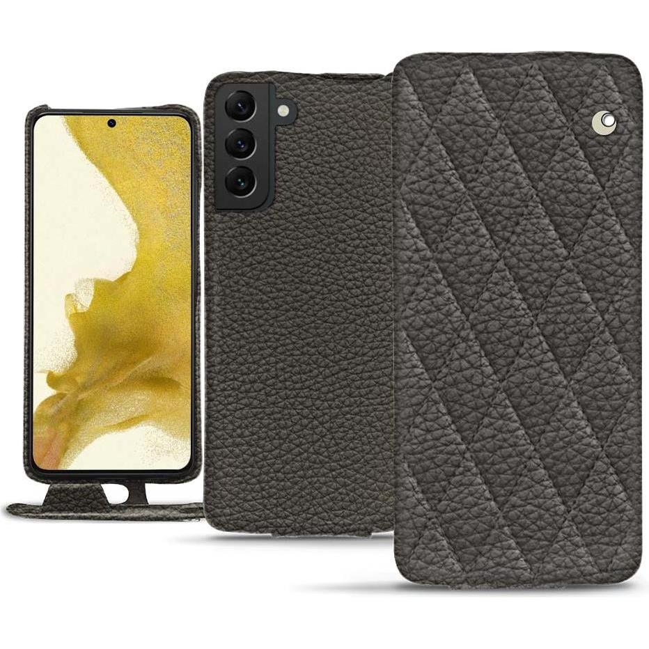 Noreve Lederschutzhülle vertikal (Samsung Galaxy S22), Smartphone Hülle, Grau