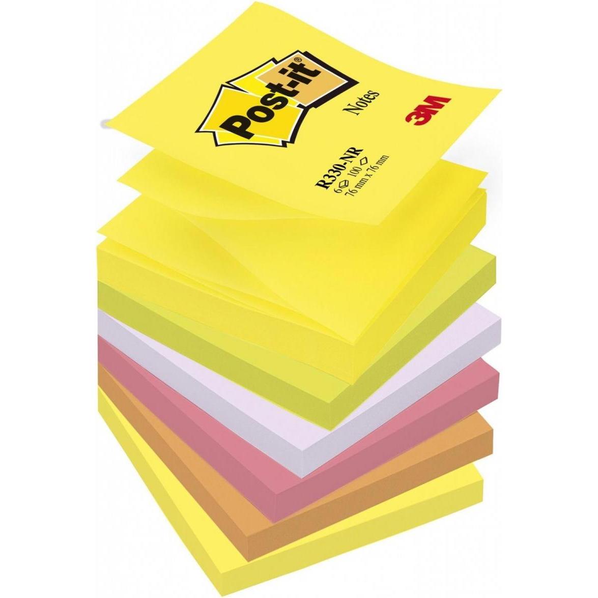 Thumbnail - Post-it, Haftnotiz, Z-Notes Regenbogen (76 x 76 mm)