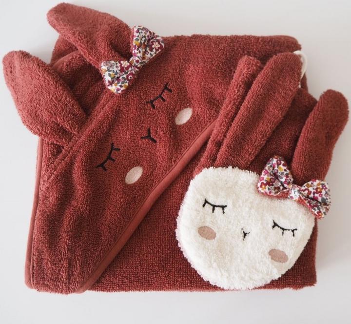 Image du produit Kikadu Gant de toilette Rabbit rost (GOTS)