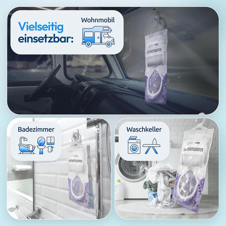 Produktbild Pearway 10 Stück Luftentfeuchter Beutel XL - Lavendeltraum (5 m²)