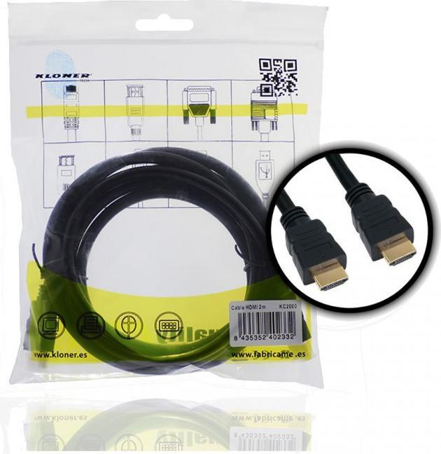Produktbild Kloner CABLE HDMI-M A HDMI-M 2M KL-TECH V1.4 BULK (2 m)