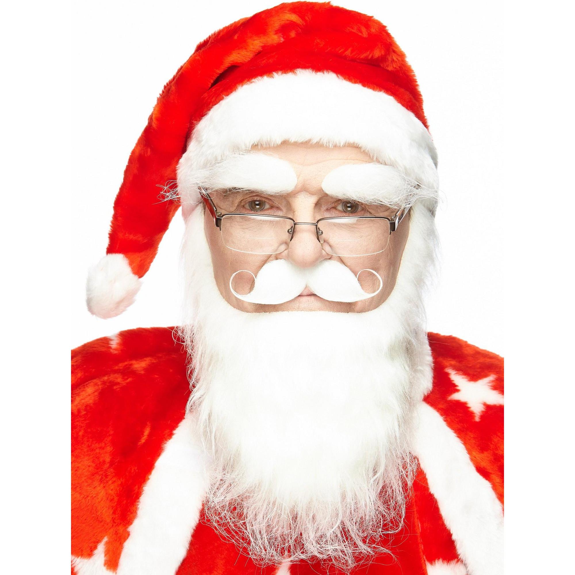 Metamorph Weisser Weihnachtsmannbart mit Augenbrauen