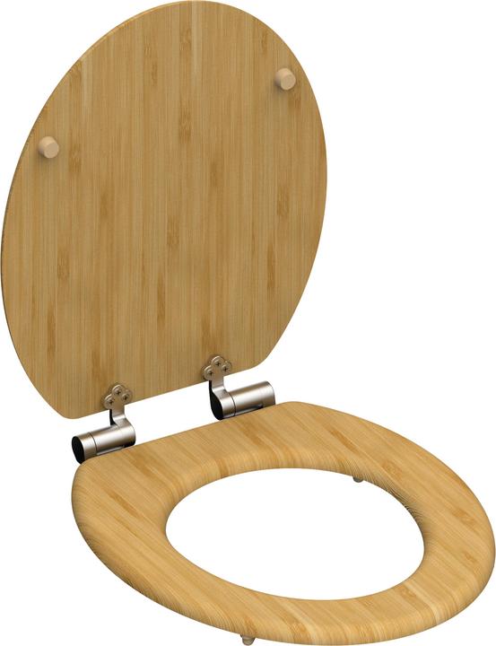 Actual product image Schütte WC seat WC seat NATURAL BAMBOO Bamboo soft-close mechanism 81101-A Brown