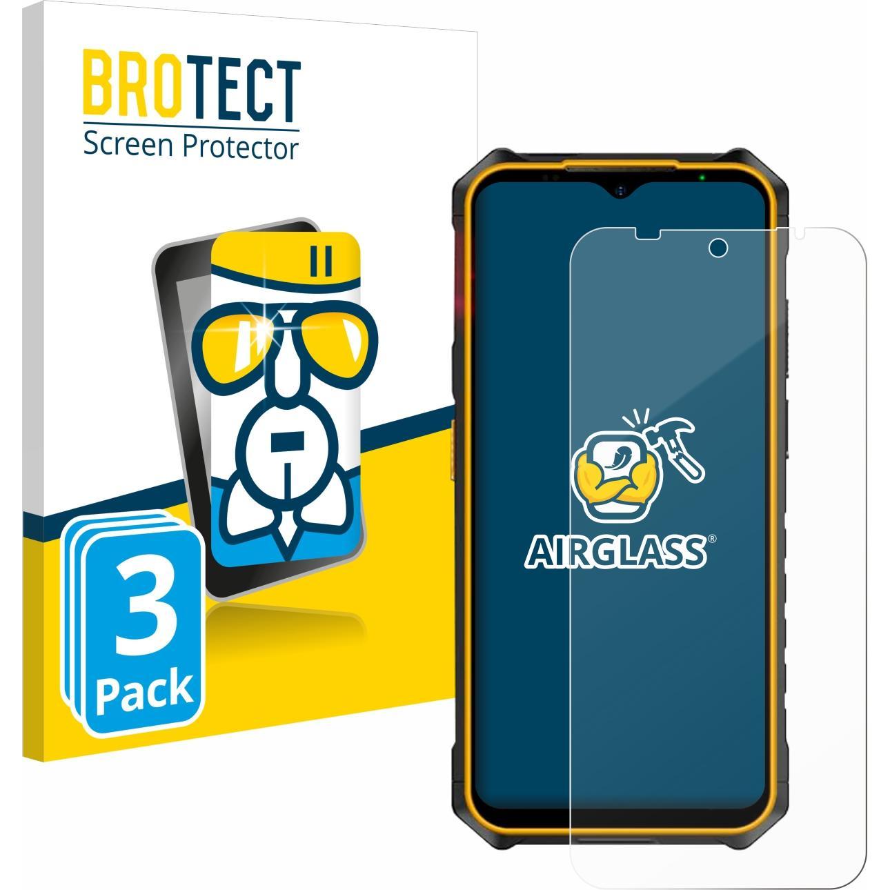 BROTECT AirGlass Panzerglasfolie (3 Stück, Ulefone Armor X13), Smartphone Schutzfolie, Transparent