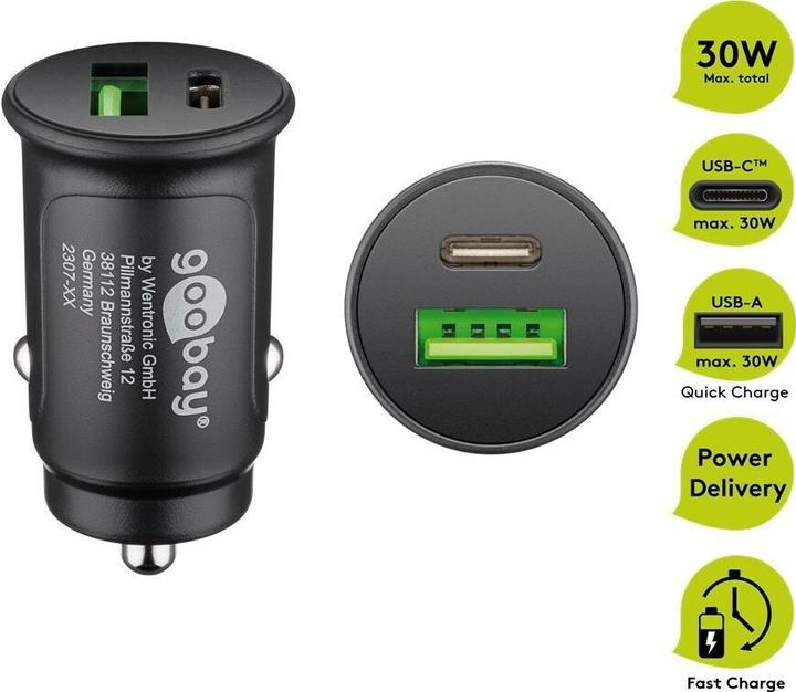 Image du produit Goobay Chargeur rapide de voiture USB-C compact