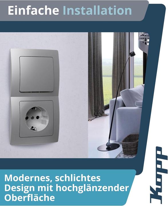 Produktbild Kopp Abdeckrahmen 1-fach Paris silber
