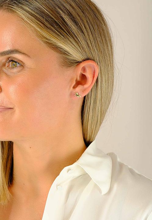 Image du produit Muau Stud earrings horse yellow gold 750, 9mm (Or jaune 750/18K)