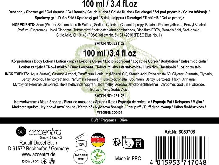 Image du produit Accentra Set de bain OLIVE (Set soin du corps)