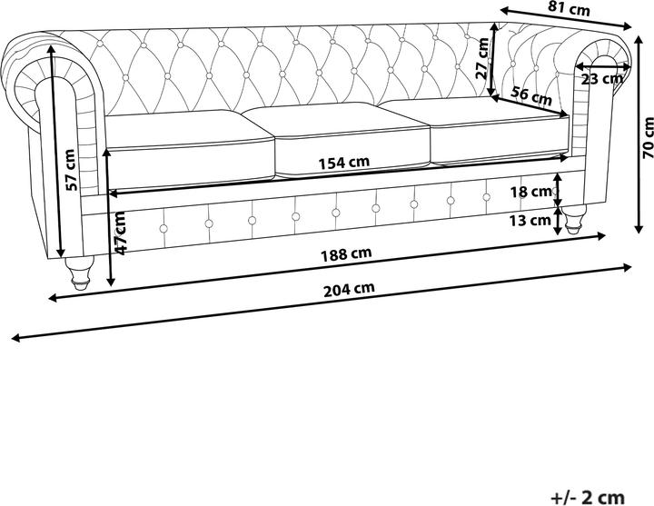 Produktbild Beliani Chesterfield (3-Sitzer)