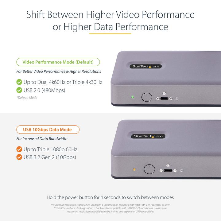 Actual product image StarTech com Docking Station USB-C - Dock USB Tipo C Multi Monitor - HDMI/DP/USB- C con DP Alt-mode (USB-C, 7 Ports)
