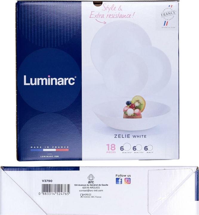 Produktbild Luminarc Arcopal Zelie opaalglas - wit - 18-Delig (L4122) (18 Stück)