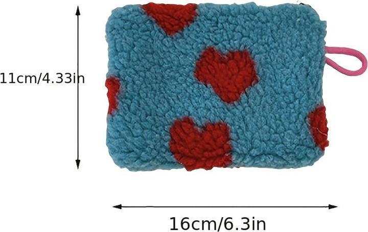 Image du produit Only-Bags.Store Mode peluche amour bouche rouge enveloppe sac à cosmétiques, porte-monnaie clé pièce avec support ID (1 l)