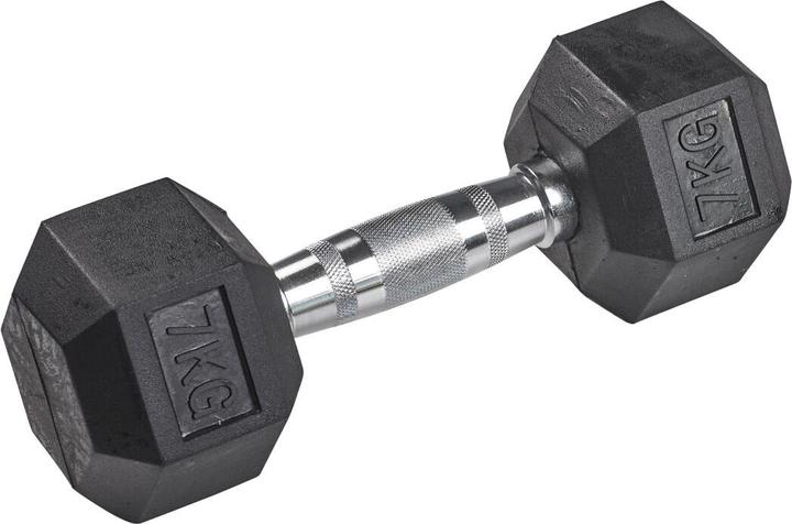 Actual product image Tanga Sports ® Gummi-Kurzhantel HEX (1 x 7 kg)