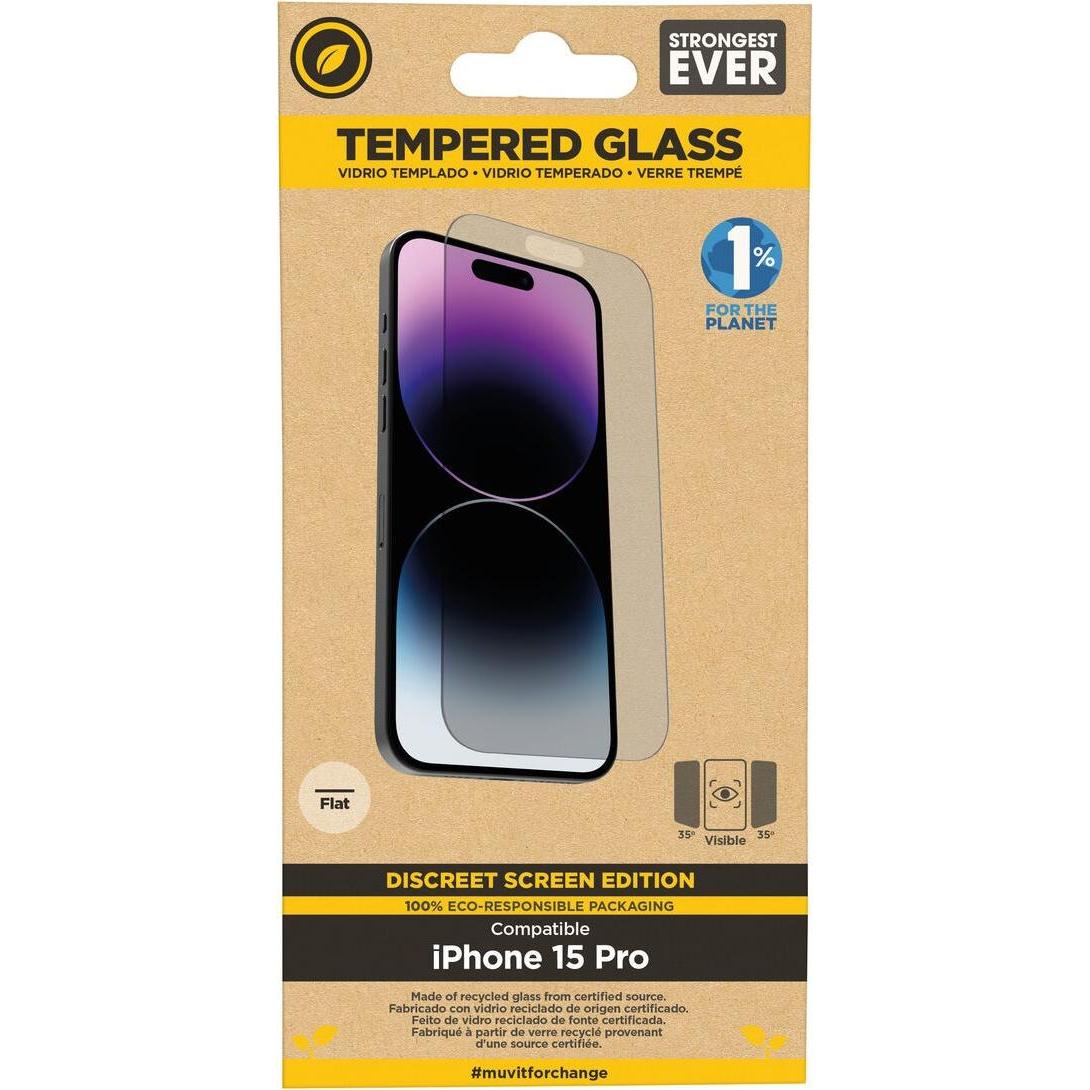 [n]fibrecare Bildschirmschutz fürs Handy Muvit for Change (Apple iPhone 15 Pro), Pellicola protettiva smartphone, Trasparente