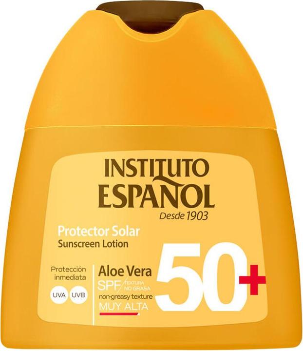 Actual product image Instituto Español Instituto Espa&#4294967295 Ol Sol. Proteccion Solar Aloe Vera Spf50+ Locion 100ml (Sun lotion, SPF 50+, 100 ml)