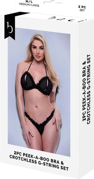 Image du produit Baci 2PC PEEKABOO BRA & Crotchless G-STRING SET (S, M)