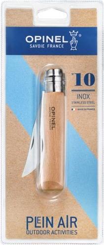 Actual product image Opinel Pocket Knife No. 10 Stainless Steel Blade with Wooden Handle (10 cm)