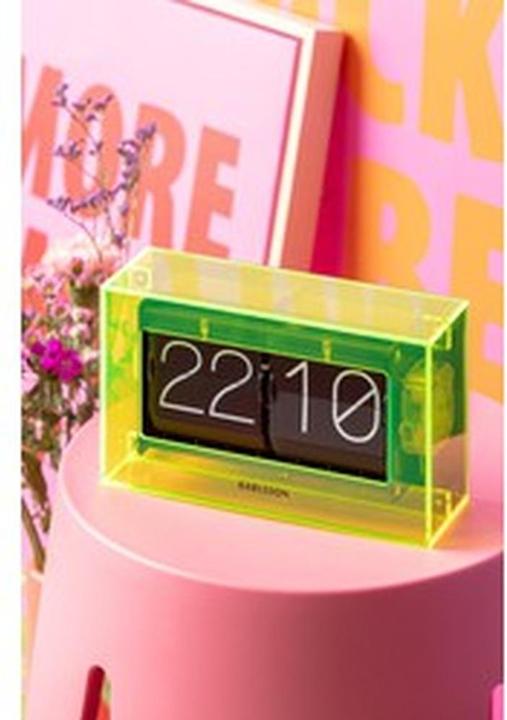 Produktbild Karlsson Tafelklok Boxed Flip - Geel - 20.7x7.1x11.7cm - Scandinavisch