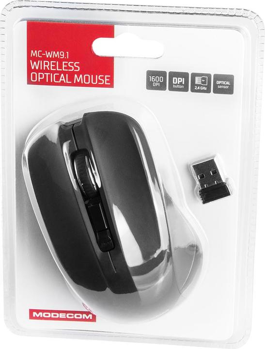 Actual product image Modecom MC-WM9.1 Mouse Ambidextrous RF Wireless Optical 1600 DPI (Wireless)