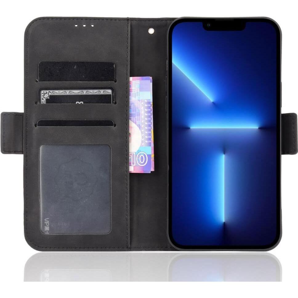 Thumbnail - Cover-Discount iPhone 14 Pro Max - Etui mit vielen Kartenfächer schwarz (Apple iPhone 14 Pro Max), Smartphone Hülle, Sch...