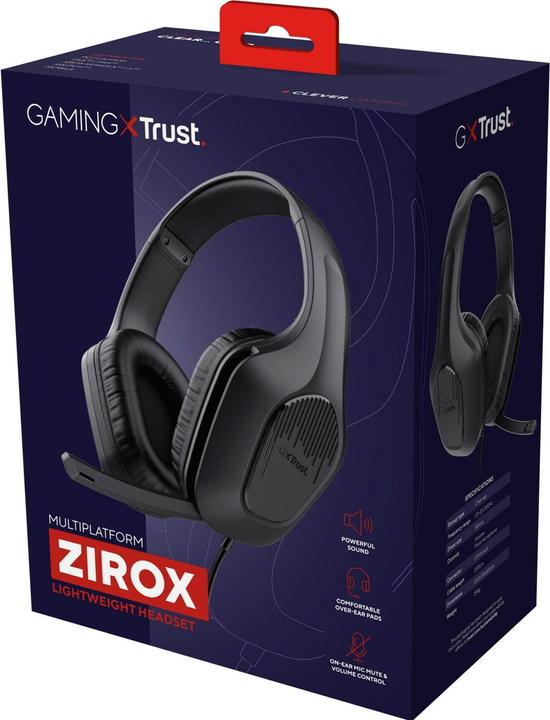 Actual product image Trust GXT415 ZIROX HEADSET - BLACK (Cable)
