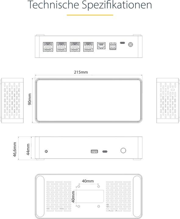 Produktbild StarTech DK31C4DPPDUE (USB-C, 14 Ports)