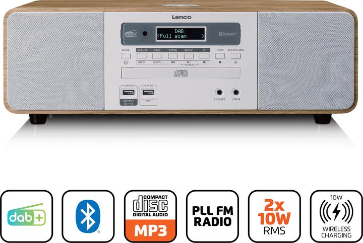 Productafbeelding Lenco DAR-251WDWH (DAB+, FM, PLL, Bluetooth)