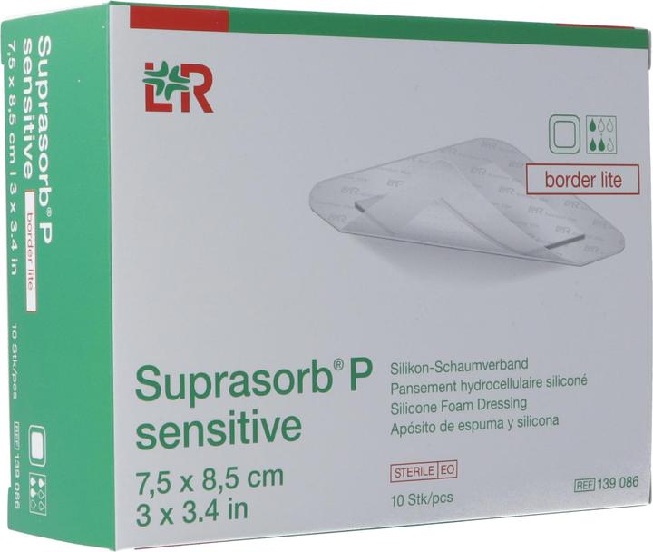 Produktbild Suprasorb P sensitive border lite 7.5x8.5cm (10 x)