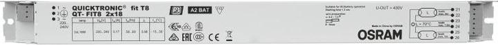 Immagine prodotto Osram QT-FIT8 2X18 - 50000 h - -15 - 50 °C - 198 - 264 V - 50/60 Hz - 15 A - 30 mm