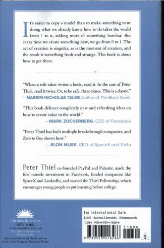 Produktbild Zero to One (Englisch, Peter Thiel, 2014)
