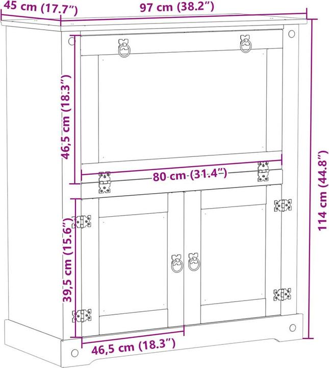 Produktbild vidaXL Weinregal (97 x 45 x 114 cm)