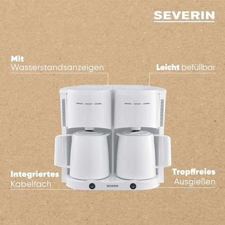 Actual product image Severin KA 9314 Coffee Maker White Capacity Cups=16 Insulated Jug