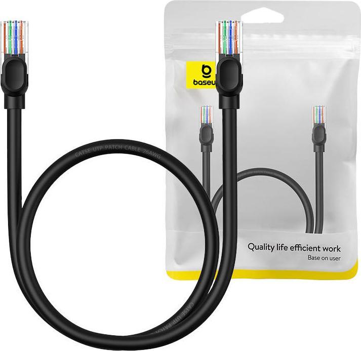 Produktbild Baseus Ethernet CAT5, 0,5m network cable (black) (CAT5, 0.50 m)