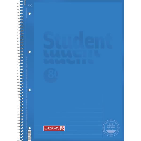 Brunnen, Heft + Block, Collegeblock Student A4 90g/qm 80 Blatt Lineatur 25 azur (A4, Liniert)