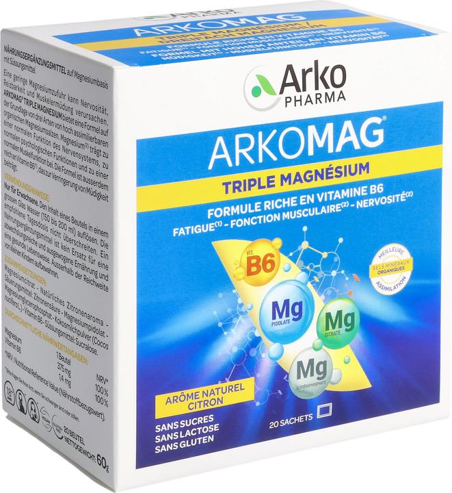 Actual product image Arkopharma Arkomag Dreifach Magnesium Beutel 20 Stk (20 Piece, Beutel)