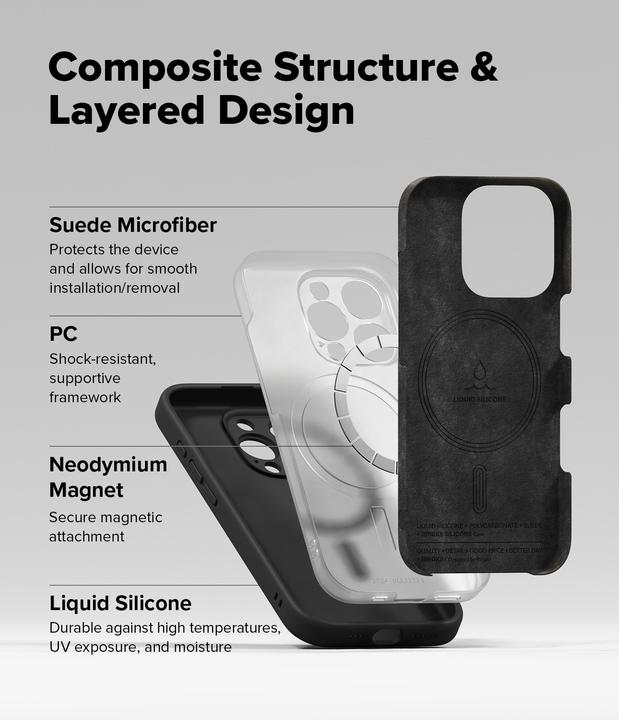 Image du produit Ringke Coque pour iPhone 16 Pro SILICONE MAGNETIQUE NOIR (Apple iPhone 16 Pro)