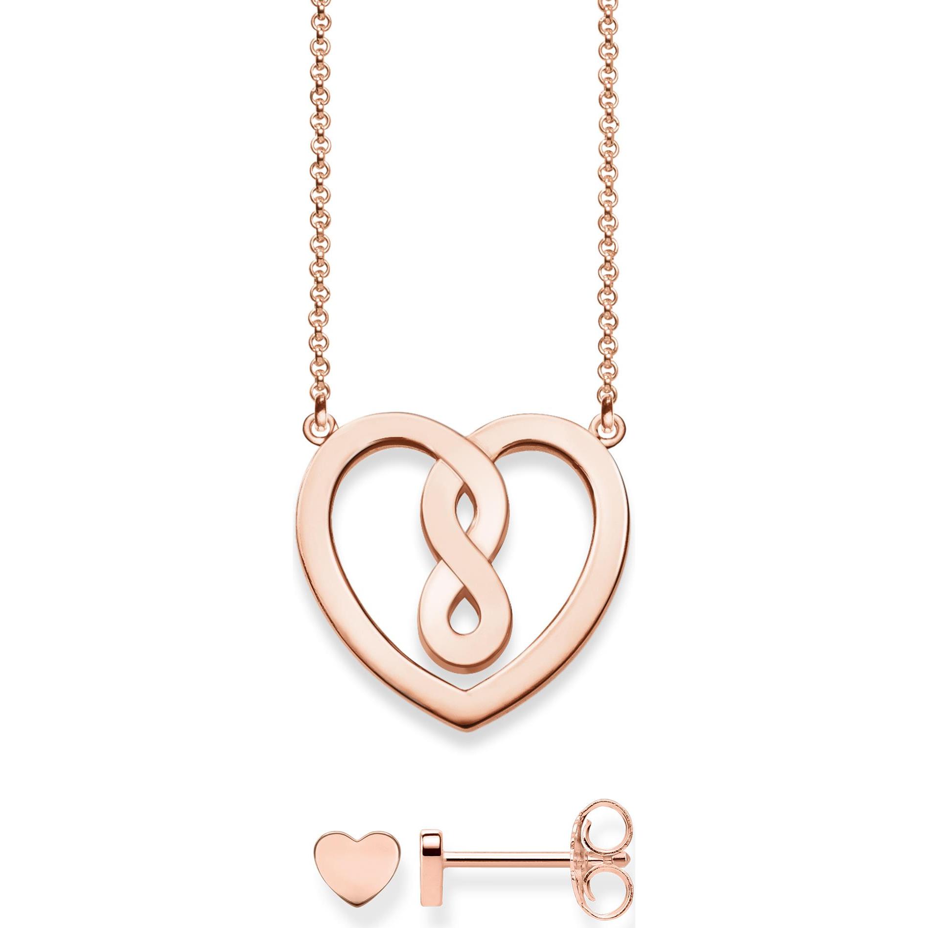 Thomas Sabo, Halsschmuck, Kette & Ohrstecker Valentinstag, (Silber, 42 cm)