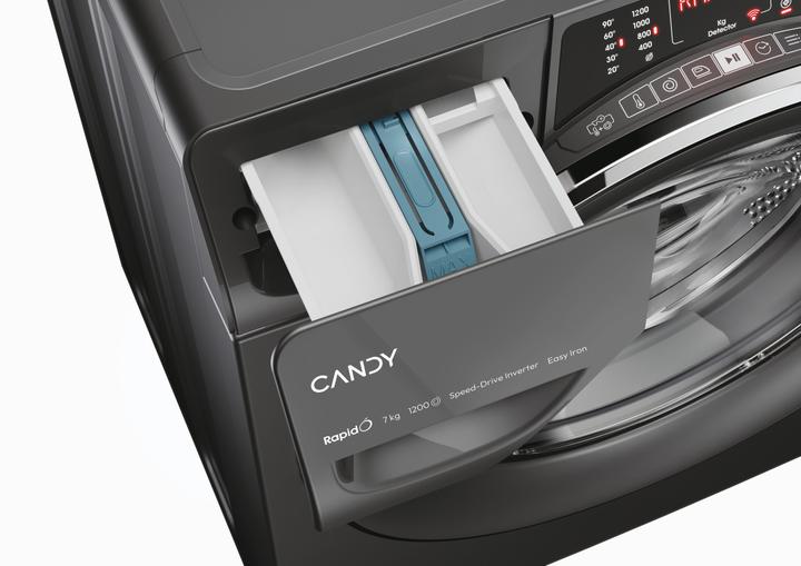 Actual product image Candy RO41276DWMCRT-S Washing Machine, A, Front loading, Depth 45 cm, 7 kg, Anthracite (7 kg, Left)