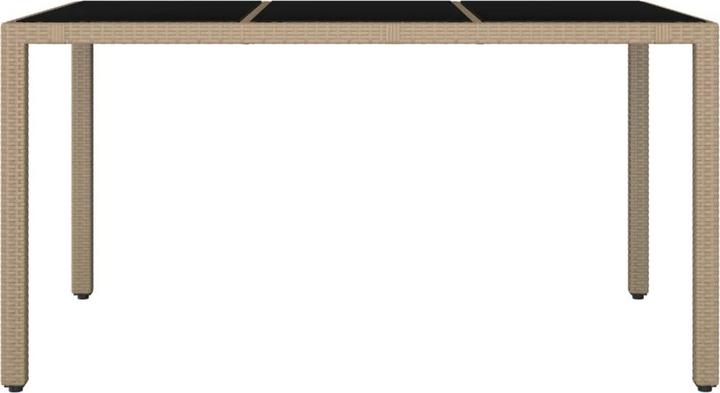 Produktbild vidaXL Gartentisch mit Glasplatte (150 x 90 x 75 cm)