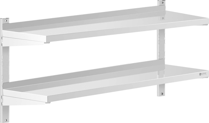 Produktbild Royal Catering Wandbord Doppel Wandregal Edelstahl Regal 2 Ablagen Hängeregal 120 x 40 cm (120 x 40 cm)
