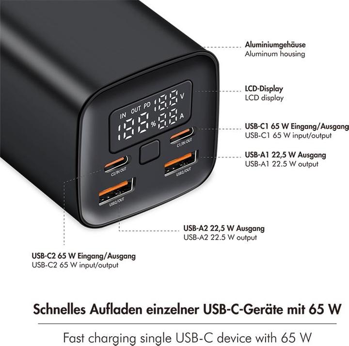 Actual product image LogiLink PA0350 (20000 mAh, 65 W, 74 Wh)