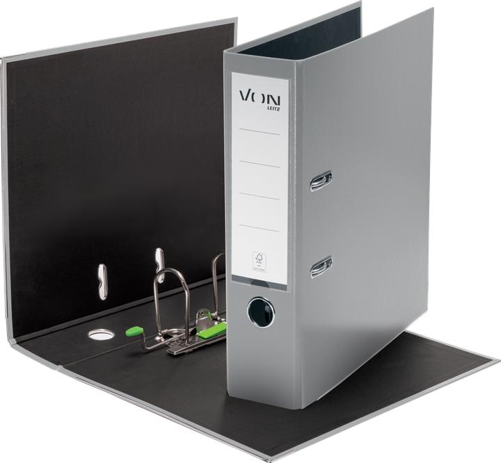 Produktbild von Ordner mit PP/Papier, 8 cm, Grau (A4, 80 mm, 1 Stk.)