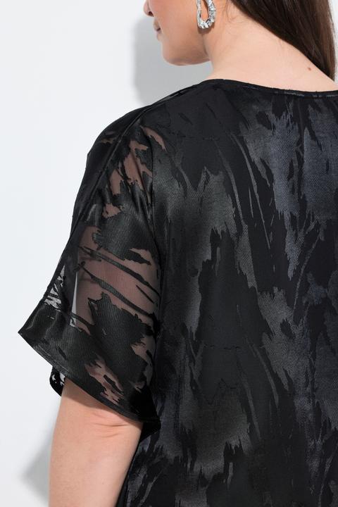 Produktbild Ulla Popken Chiffonbluse, doppellagig, V-Ausschnitt, Halbarm (42, 44)