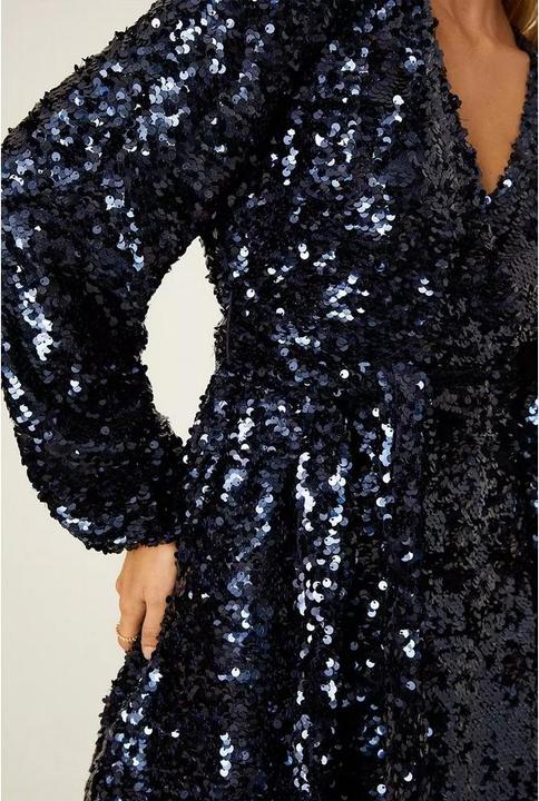 Actual product image Dorothy Perkins Womens/Ladies Sequins Wrap Mini Dress (36)