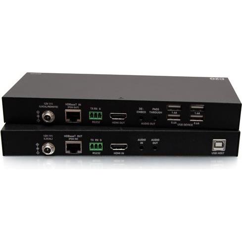 Thumbnail - C2G HDMI HDBaseT + 3,5 mm, USB-B auf A und RS232 über Cat-Erweiterung Box-Sender auf Box-Empfänger – 4K, KVM Switch, Sch...