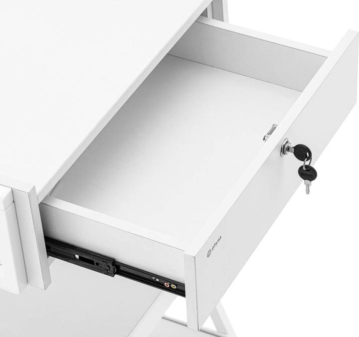 Actual product image Physa Cosmetic trolley - 1 lockable drawer - 3 Shelves - max. 80 kg - white