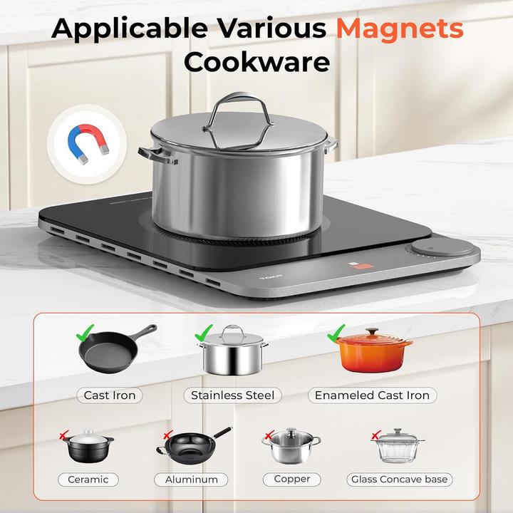 Produktbild Tokit Induzione automatica rilevamento pentole 2100 W comando singolo sottile sous-vide antigraffio