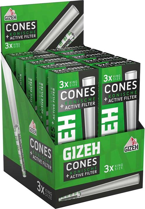 Actual product image Gizeh Cones KS Conical sleeves Activated carbon filter